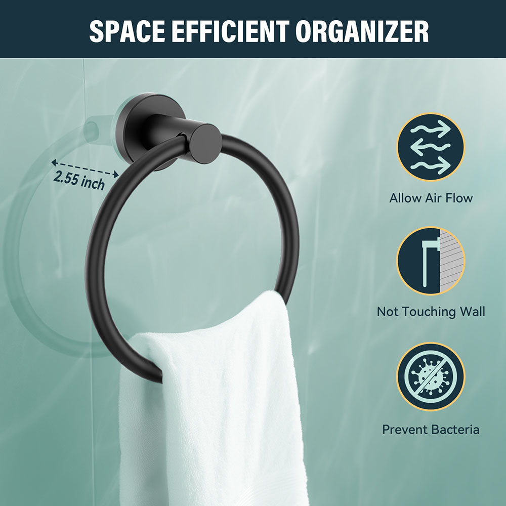 FORIOUS Towel Ring, SUS304 Stainless Steel Modern Hand Towel Holder Rack Hanger Round for Bathroom Wall Mounted, Ideal for Bath, Kitchen, RV (1, Chrome) FORIOUS Towel Ring, SUS304 Stainless Steel Modern Hand Towel Holder Rack Hanger Round for Bathroom Wall Mounted, Ideal for Bath, Kitchen, RV (1, Chrome)