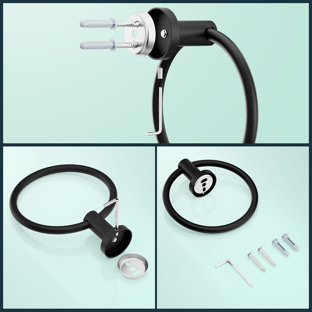 FORIOUS Towel Ring, SUS304 Stainless Steel Modern Hand Towel Holder Rack Hanger Round for Bathroom Wall Mounted, Ideal for Bath, Kitchen, RV (1, Chrome) FORIOUS Towel Ring, SUS304 Stainless Steel Modern Hand Towel Holder Rack Hanger Round for Bathroom Wall Mounted, Ideal for Bath, Kitchen, RV (1, Chrome)