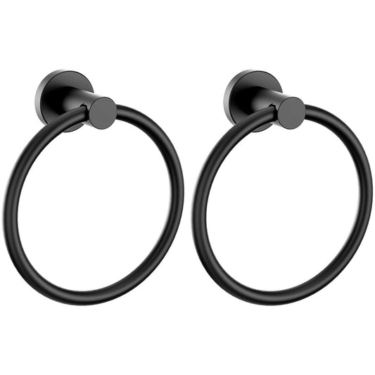 FORIOUS Towel Ring, SUS304 Stainless Steel Modern Hand Towel Holder Rack Hanger Round for Bathroom Wall Mounted, Ideal for Bath, Kitchen, RV (1, Chrome)