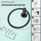 FORIOUS Towel Ring, SUS304 Stainless Steel Modern Hand Towel Holder Rack Hanger Round for Bathroom Wall Mounted, Ideal for Bath, Kitchen, RV (1, Chrome) FORIOUS Towel Ring, SUS304 Stainless Steel Modern Hand Towel Holder Rack Hanger Round for Bathroom Wall Mounted, Ideal for Bath, Kitchen, RV (1, Chrome)