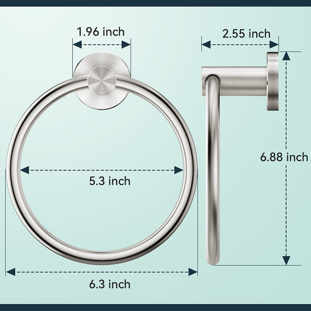 FORIOUS Towel Ring, SUS304 Stainless Steel Modern Hand Towel Holder Rack Hanger Round for Bathroom Wall Mounted, Ideal for Bath, Kitchen, RV (1, Chrome) FORIOUS Towel Ring, SUS304 Stainless Steel Modern Hand Towel Holder Rack Hanger Round for Bathroom Wall Mounted, Ideal for Bath, Kitchen, RV (1, Chrome)
