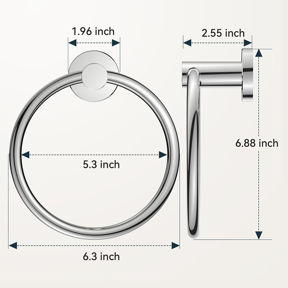 FORIOUS Towel Ring, SUS304 Stainless Steel Modern Hand Towel Holder Rack Hanger Round for Bathroom Wall Mounted, Ideal for Bath, Kitchen, RV (1, Chrome) FORIOUS Towel Ring, SUS304 Stainless Steel Modern Hand Towel Holder Rack Hanger Round for Bathroom Wall Mounted, Ideal for Bath, Kitchen, RV (1, Chrome)