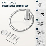 FORIOUS Towel Ring, SUS304 Stainless Steel Modern Hand Towel Holder Rack Hanger Round for Bathroom Wall Mounted, Ideal for Bath, Kitchen, RV (1, Chrome) FORIOUS Towel Ring, SUS304 Stainless Steel Modern Hand Towel Holder Rack Hanger Round for Bathroom Wall Mounted, Ideal for Bath, Kitchen, RV (1, Chrome)
