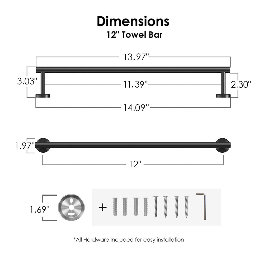 FORIOUS Towel Bar Wall Mounted, Stainless Steel Towel Racks for Bathroom, Includes Wall Mounting Hardware FORIOUS Towel Bar Wall Mounted, Stainless Steel Towel Racks for Bathroom, Includes Wall Mounting Hardware