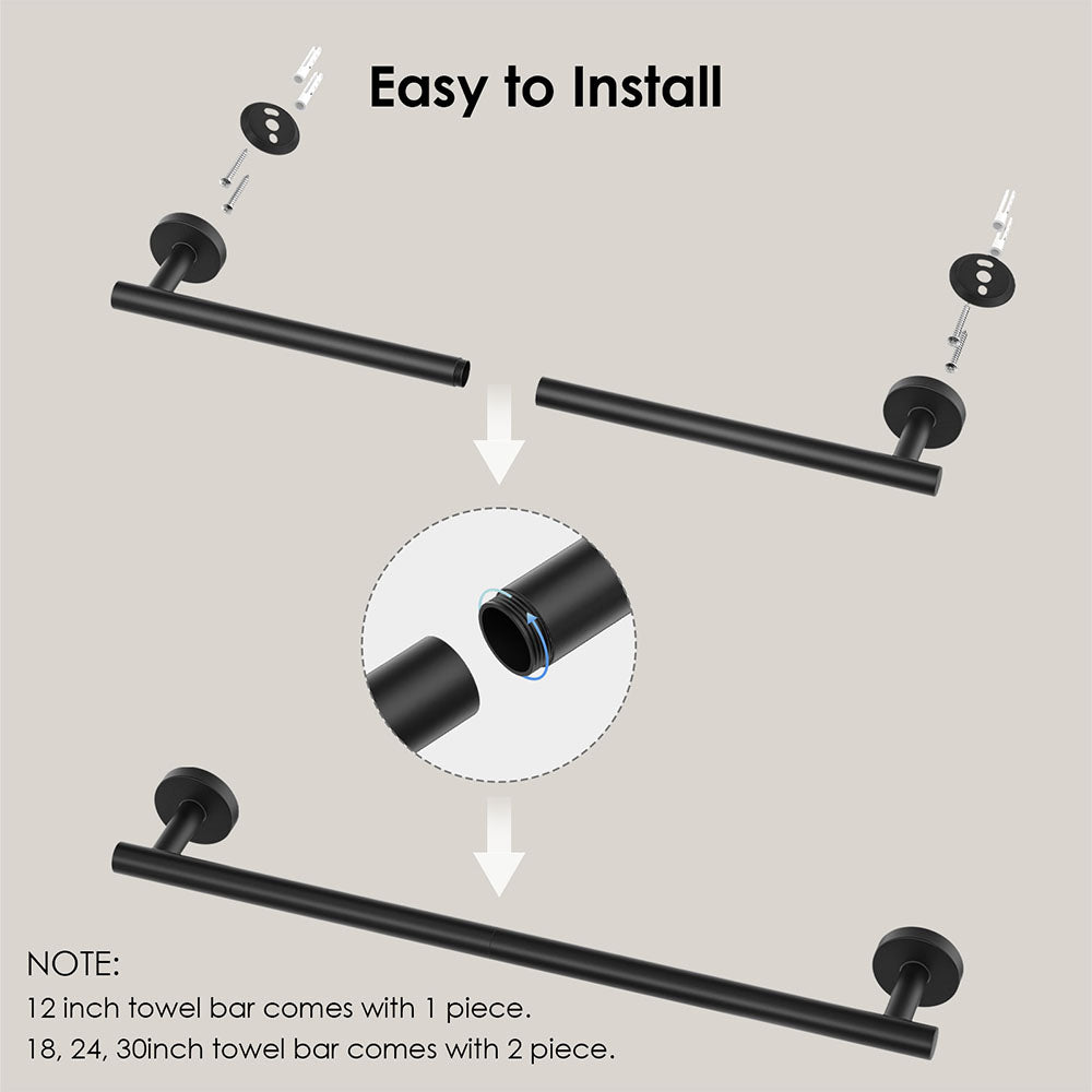 FORIOUS Towel Bar Wall Mounted, Stainless Steel Towel Racks for Bathroom, Includes Wall Mounting Hardware FORIOUS Towel Bar Wall Mounted, Stainless Steel Towel Racks for Bathroom, Includes Wall Mounting Hardware