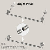 FORIOUS Towel Bar Wall Mounted, Stainless Steel Towel Racks for Bathroom, Includes Wall Mounting Hardware FORIOUS Towel Bar Wall Mounted, Stainless Steel Towel Racks for Bathroom, Includes Wall Mounting Hardware