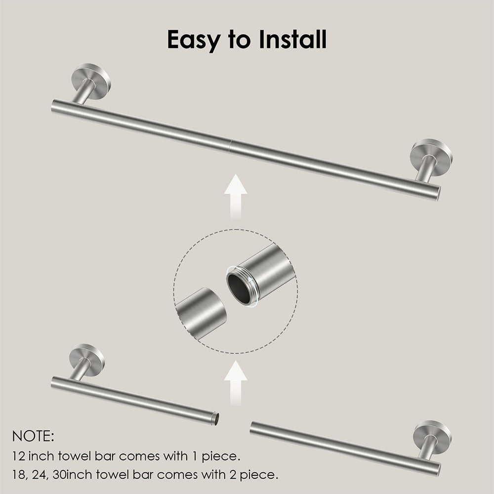 FORIOUS Towel Bar Wall Mounted, Stainless Steel Towel Racks for Bathroom, Includes Wall Mounting Hardware FORIOUS Towel Bar Wall Mounted, Stainless Steel Towel Racks for Bathroom, Includes Wall Mounting Hardware