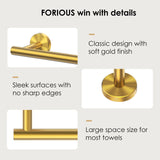FORIOUS Towel Bar Wall Mounted, Stainless Steel Towel Racks for Bathroom, Includes Wall Mounting Hardware FORIOUS Towel Bar Wall Mounted, Stainless Steel Towel Racks for Bathroom, Includes Wall Mounting Hardware