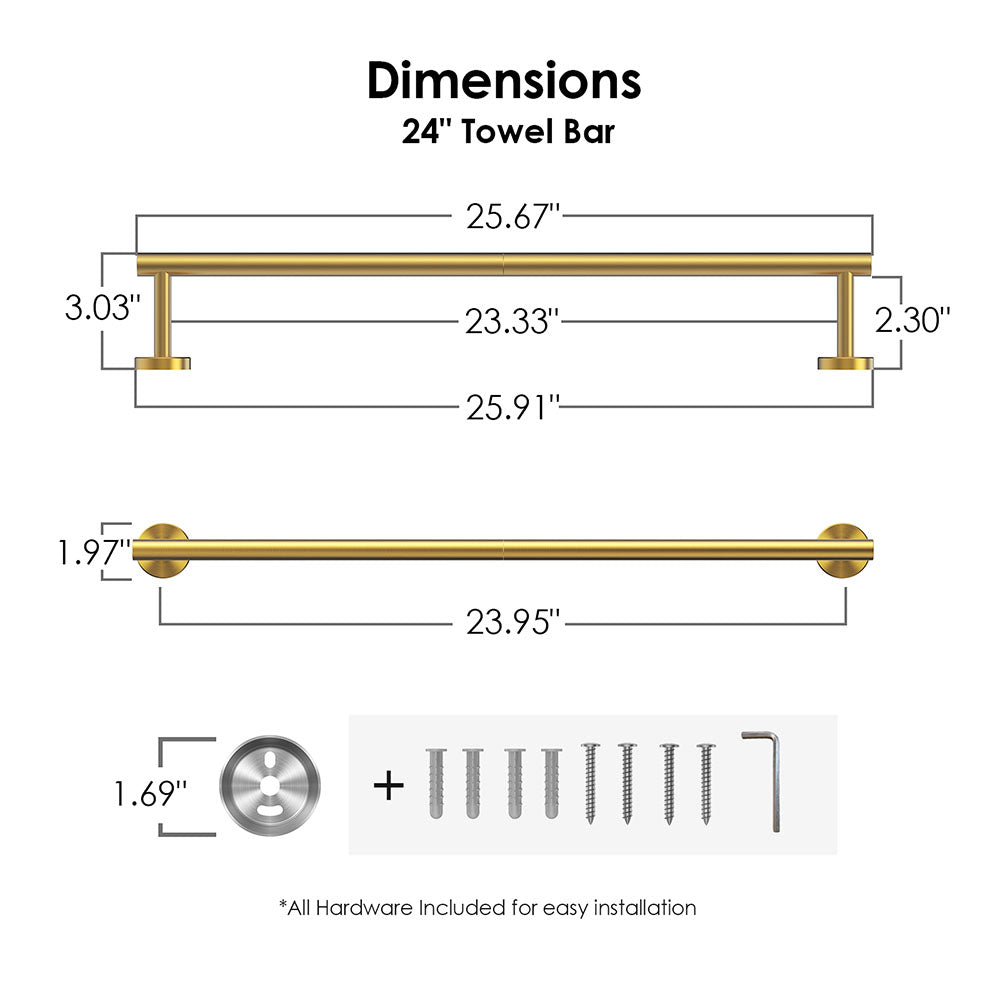 FORIOUS Towel Bar Wall Mounted, Stainless Steel Towel Racks for Bathroom, Includes Wall Mounting Hardware FORIOUS Towel Bar Wall Mounted, Stainless Steel Towel Racks for Bathroom, Includes Wall Mounting Hardware
