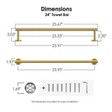 FORIOUS Towel Bar Wall Mounted, Stainless Steel Towel Racks for Bathroom, Includes Wall Mounting Hardware FORIOUS Towel Bar Wall Mounted, Stainless Steel Towel Racks for Bathroom, Includes Wall Mounting Hardware