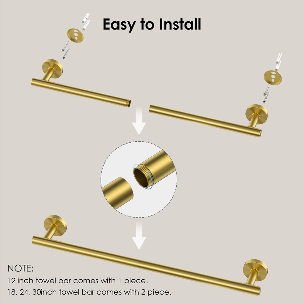 FORIOUS Towel Bar Wall Mounted, Stainless Steel Towel Racks for Bathroom, Includes Wall Mounting Hardware FORIOUS Towel Bar Wall Mounted, Stainless Steel Towel Racks for Bathroom, Includes Wall Mounting Hardware