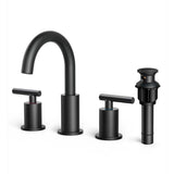 FORIOUS Bathroom Faucet 3 Hole, 8 Inch Widespread Bathroom Faucet with Metal Pop-up Drain Assembly FORIOUS Bathroom Faucet 3 Hole, 8 Inch Widespread Bathroom Faucet with Metal Pop-up Drain Assembly