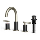 FORIOUS Bathroom Faucet 3 Hole, 8 Inch Widespread Bathroom Faucet with Metal Pop-up Drain Assembly FORIOUS Bathroom Faucet 3 Hole, 8 Inch Widespread Bathroom Faucet with Metal Pop-up Drain Assembly