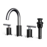FORIOUS Bathroom Faucet 3 Hole, 8 Inch Widespread Bathroom Faucet with Metal Pop-up Drain Assembly FORIOUS Bathroom Faucet 3 Hole, 8 Inch Widespread Bathroom Faucet with Metal Pop-up Drain Assembly