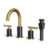 FORIOUS Bathroom Faucet 3 Hole, 8 Inch Widespread Bathroom Faucet with Metal Pop-up Drain Assembly FORIOUS Bathroom Faucet 3 Hole, 8 Inch Widespread Bathroom Faucet with Metal Pop-up Drain Assembly