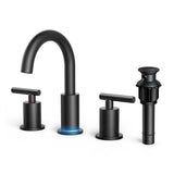 FORIOUS Bathroom Faucet 3 Hole, 8 Inch Widespread Bathroom Faucet with Metal Pop-up Drain Assembly FORIOUS Bathroom Faucet 3 Hole, 8 Inch Widespread Bathroom Faucet with Metal Pop-up Drain Assembly