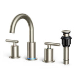 FORIOUS Bathroom Faucet 3 Hole, 8 Inch Widespread Bathroom Faucet with Metal Pop-up Drain Assembly FORIOUS Bathroom Faucet 3 Hole, 8 Inch Widespread Bathroom Faucet with Metal Pop-up Drain Assembly