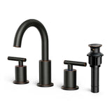 FORIOUS Bathroom Faucet 3 Hole, 8 Inch Widespread Bathroom Faucet with Metal Pop-up Drain Assembly FORIOUS Bathroom Faucet 3 Hole, 8 Inch Widespread Bathroom Faucet with Metal Pop-up Drain Assembly