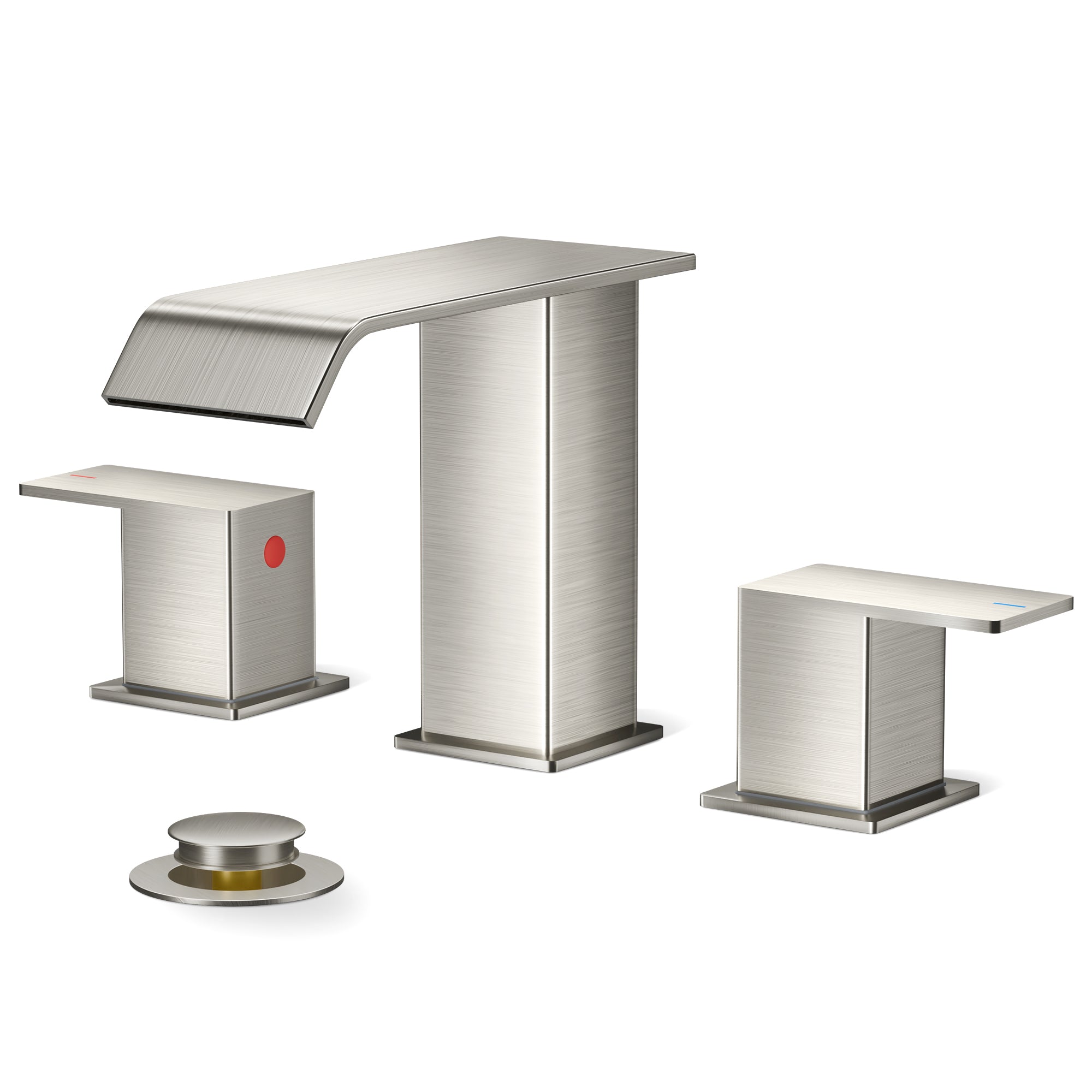 FORIOUS Matte Black Waterfall Bathroom Faucets 3 Hole, 8 Inch Widespread 2 Handles Bathroom Sink Faucet with Pop-up Drain and Flexible Hot and Cold Water Hoses, Suitable for Vanity RV Restroom FORIOUS Matte Black Waterfall Bathroom Faucets 3 Hole, 8 Inch Widespread 2 Handles Bathroom Sink Faucet with Pop-up Drain and Flexible Hot and Cold Water Hoses, Suitable for Vanity RV Restroom