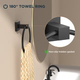FORIOUS Toilet Paper Holder and Towel Ring Set, Pivoting Toilet Paper Holder Wall Mount, Sus304 Stainless Steel Bathroom Tissue Holder, Modern Bathroom Hardware Set FORIOUS Toilet Paper Holder and Towel Ring Set, Pivoting Toilet Paper Holder Wall Mount, Sus304 Stainless Steel Bathroom Tissue Holder, Modern Bathroom Hardware Set
