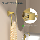 FORIOUS Toilet Paper Holder and Towel Ring Set, Pivoting Toilet Paper Holder Wall Mount, Sus304 Stainless Steel Bathroom Tissue Holder, Modern Bathroom Hardware Set FORIOUS Toilet Paper Holder and Towel Ring Set, Pivoting Toilet Paper Holder Wall Mount, Sus304 Stainless Steel Bathroom Tissue Holder, Modern Bathroom Hardware Set