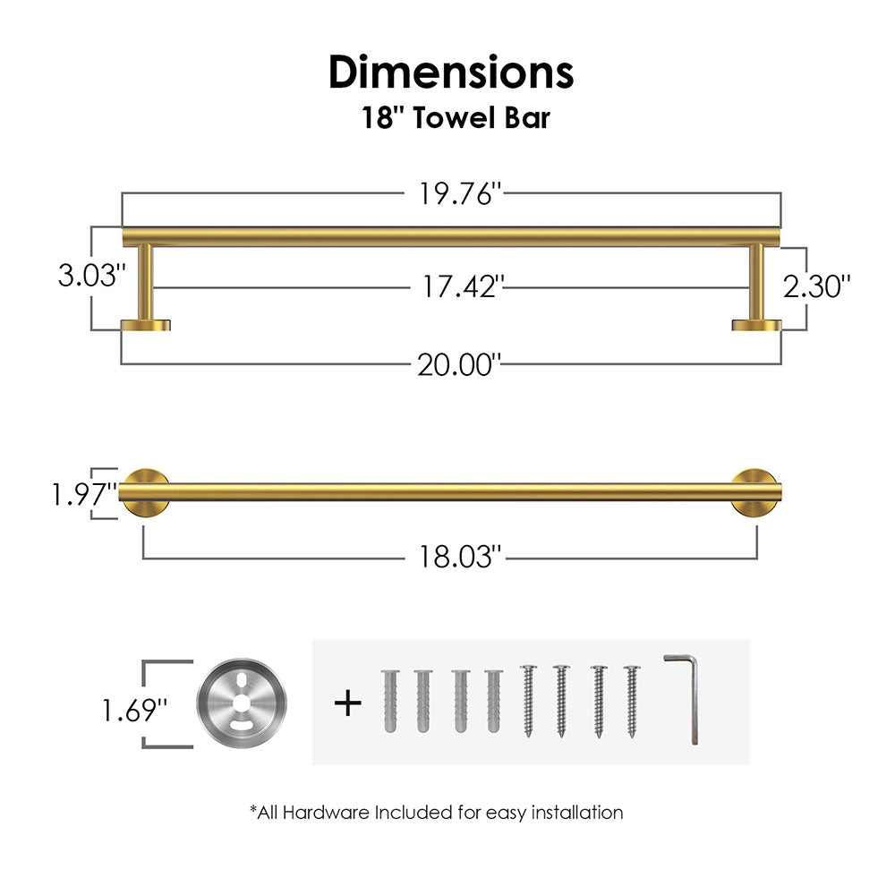 FORIOUS Towel Bar Wall Mounted, Stainless Steel Towel Racks for Bathroom, Includes Wall Mounting Hardware FORIOUS Towel Bar Wall Mounted, Stainless Steel Towel Racks for Bathroom, Includes Wall Mounting Hardware
