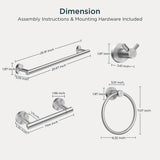 FORIOUS Bathroom Hardware Accessories Set Matte Black, SUS304 Stainless Steel 24 Inch Towel Bar Set, Modern Towel Racks Holder for Bathroom Wall Mounted, 4 Pieces FORIOUS Bathroom Hardware Accessories Set Matte Black, SUS304 Stainless Steel 24 Inch Towel Bar Set, Modern Towel Racks Holder for Bathroom Wall Mounted, 4 Pieces