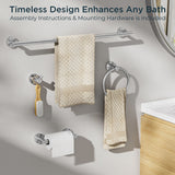 FORIOUS Bathroom Hardware Accessories Set Matte Black, SUS304 Stainless Steel 24 Inch Towel Bar Set, Modern Towel Racks Holder for Bathroom Wall Mounted, 4 Pieces FORIOUS Bathroom Hardware Accessories Set Matte Black, SUS304 Stainless Steel 24 Inch Towel Bar Set, Modern Towel Racks Holder for Bathroom Wall Mounted, 4 Pieces