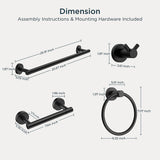 FORIOUS Bathroom Hardware Accessories Set Matte Black, SUS304 Stainless Steel 24 Inch Towel Bar Set, Modern Towel Racks Holder for Bathroom Wall Mounted, 4 Pieces FORIOUS Bathroom Hardware Accessories Set Matte Black, SUS304 Stainless Steel 24 Inch Towel Bar Set, Modern Towel Racks Holder for Bathroom Wall Mounted, 4 Pieces