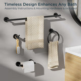 FORIOUS Bathroom Hardware Accessories Set Matte Black, SUS304 Stainless Steel 24 Inch Towel Bar Set, Modern Towel Racks Holder for Bathroom Wall Mounted, 4 Pieces FORIOUS Bathroom Hardware Accessories Set Matte Black, SUS304 Stainless Steel 24 Inch Towel Bar Set, Modern Towel Racks Holder for Bathroom Wall Mounted, 4 Pieces