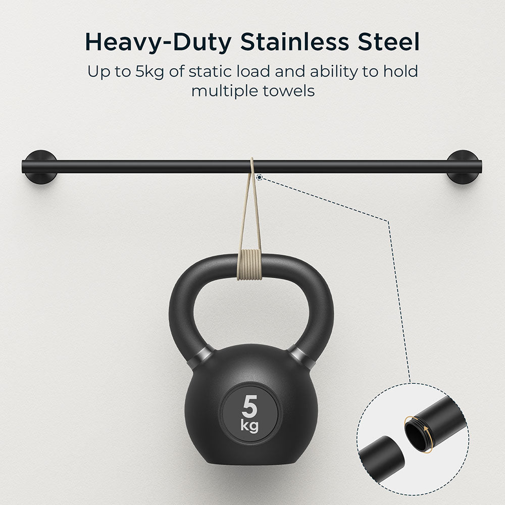 FORIOUS Bathroom Hardware Accessories Set Matte Black, SUS304 Stainless Steel 24 Inch Towel Bar Set, Modern Towel Racks Holder for Bathroom Wall Mounted, 4 Pieces FORIOUS Bathroom Hardware Accessories Set Matte Black, SUS304 Stainless Steel 24 Inch Towel Bar Set, Modern Towel Racks Holder for Bathroom Wall Mounted, 4 Pieces