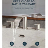 Waterfall Bathroom Faucets 3 Hole, 8 Inch Widespread Bathroom Sink Faucet with Pop-up Drain and Supply Lines, 2 Handle Faucet for Bathroom Sink Waterfall Bathroom Faucets 3 Hole, 8 Inch Widespread Bathroom Sink Faucet with Pop-up Drain and Supply Lines, 2 Handle Faucet for Bathroom Sink