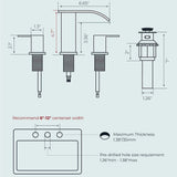 Waterfall Bathroom Faucets 3 Hole, 8 Inch Widespread Bathroom Sink Faucet with Pop-up Drain and Supply Lines, 2 Handle Faucet for Bathroom Sink Waterfall Bathroom Faucets 3 Hole, 8 Inch Widespread Bathroom Sink Faucet with Pop-up Drain and Supply Lines, 2 Handle Faucet for Bathroom Sink