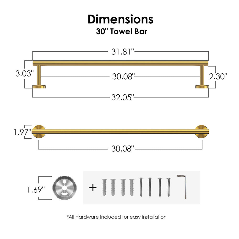 FORIOUS Towel Bar Wall Mounted, Stainless Steel Towel Racks for Bathroom, Includes Wall Mounting Hardware FORIOUS Towel Bar Wall Mounted, Stainless Steel Towel Racks for Bathroom, Includes Wall Mounting Hardware