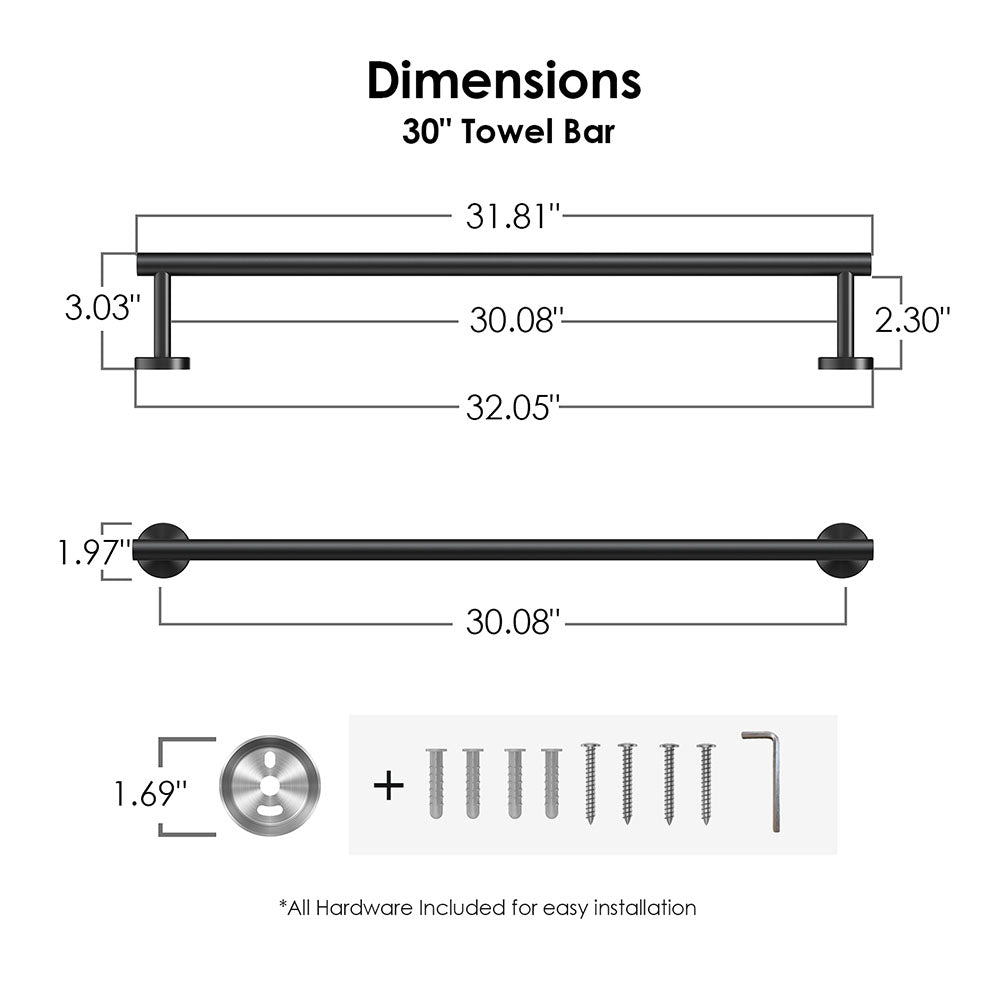 FORIOUS Towel Bar Wall Mounted, Stainless Steel Towel Racks for Bathroom, Includes Wall Mounting Hardware FORIOUS Towel Bar Wall Mounted, Stainless Steel Towel Racks for Bathroom, Includes Wall Mounting Hardware