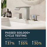 FORIOUS Matte Black Waterfall Bathroom Faucets 3 Hole, 8 Inch Widespread 2 Handles Bathroom Sink Faucet with Pop-up Drain and Flexible Hot and Cold Water Hoses, Suitable for Vanity RV Restroom FORIOUS Matte Black Waterfall Bathroom Faucets 3 Hole, 8 Inch Widespread 2 Handles Bathroom Sink Faucet with Pop-up Drain and Flexible Hot and Cold Water Hoses, Suitable for Vanity RV Restroom