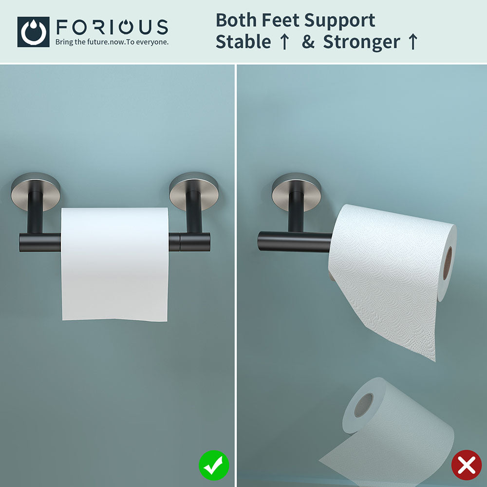 FORIOUS Black Toilet Paper Holder Wall Mount, Double Post Pivoting Bathroom Tissue Roll Holder, Stainless Steel Rustproof Wall Mounted Modern Commercial Toilet Paper Dispenser, Matte Black FORIOUS Black Toilet Paper Holder Wall Mount, Double Post Pivoting Bathroom Tissue Roll Holder, Stainless Steel Rustproof Wall Mounted Modern Commercial Toilet Paper Dispenser, Matte Black
