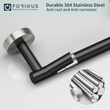 FORIOUS Black Toilet Paper Holder Wall Mount, Double Post Pivoting Bathroom Tissue Roll Holder, Stainless Steel Rustproof Wall Mounted Modern Commercial Toilet Paper Dispenser, Matte Black FORIOUS Black Toilet Paper Holder Wall Mount, Double Post Pivoting Bathroom Tissue Roll Holder, Stainless Steel Rustproof Wall Mounted Modern Commercial Toilet Paper Dispenser, Matte Black