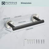 FORIOUS Black Toilet Paper Holder Wall Mount, Double Post Pivoting Bathroom Tissue Roll Holder, Stainless Steel Rustproof Wall Mounted Modern Commercial Toilet Paper Dispenser, Matte Black FORIOUS Black Toilet Paper Holder Wall Mount, Double Post Pivoting Bathroom Tissue Roll Holder, Stainless Steel Rustproof Wall Mounted Modern Commercial Toilet Paper Dispenser, Matte Black