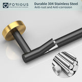 FORIOUS Black Toilet Paper Holder Wall Mount, Double Post Pivoting Bathroom Tissue Roll Holder, Stainless Steel Rustproof Wall Mounted Modern Commercial Toilet Paper Dispenser, Matte Black FORIOUS Black Toilet Paper Holder Wall Mount, Double Post Pivoting Bathroom Tissue Roll Holder, Stainless Steel Rustproof Wall Mounted Modern Commercial Toilet Paper Dispenser, Matte Black