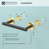FORIOUS Black Toilet Paper Holder Wall Mount, Double Post Pivoting Bathroom Tissue Roll Holder, Stainless Steel Rustproof Wall Mounted Modern Commercial Toilet Paper Dispenser, Matte Black FORIOUS Black Toilet Paper Holder Wall Mount, Double Post Pivoting Bathroom Tissue Roll Holder, Stainless Steel Rustproof Wall Mounted Modern Commercial Toilet Paper Dispenser, Matte Black