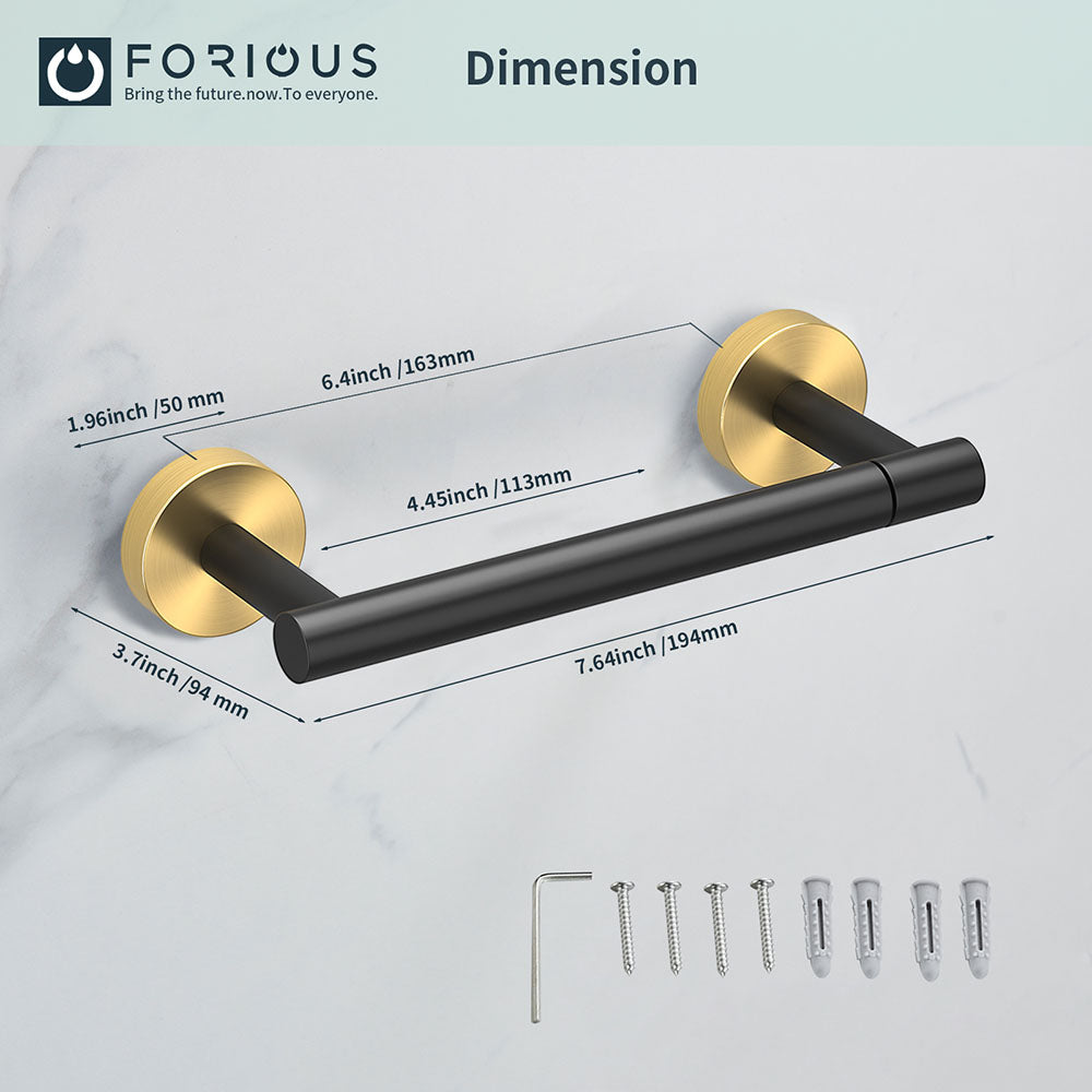 FORIOUS Black Toilet Paper Holder Wall Mount, Double Post Pivoting Bathroom Tissue Roll Holder, Stainless Steel Rustproof Wall Mounted Modern Commercial Toilet Paper Dispenser, Matte Black FORIOUS Black Toilet Paper Holder Wall Mount, Double Post Pivoting Bathroom Tissue Roll Holder, Stainless Steel Rustproof Wall Mounted Modern Commercial Toilet Paper Dispenser, Matte Black