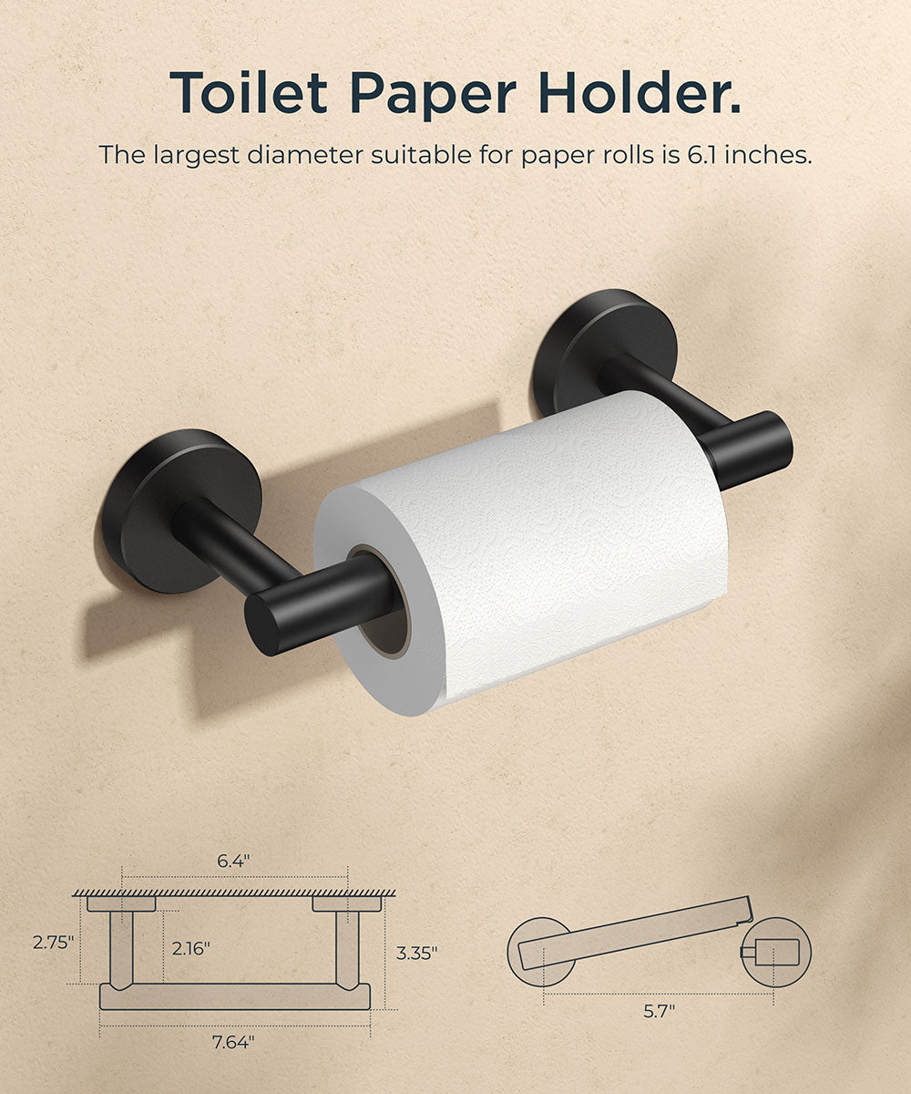 FORIOUS Black Toilet Paper Holder Wall Mount, Double Post Pivoting Bathroom Tissue Roll Holder, Stainless Steel Rustproof Wall Mounted Modern Commercial Toilet Paper Dispenser, Matte Black FORIOUS Black Toilet Paper Holder Wall Mount, Double Post Pivoting Bathroom Tissue Roll Holder, Stainless Steel Rustproof Wall Mounted Modern Commercial Toilet Paper Dispenser, Matte Black