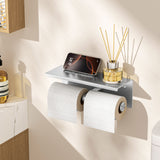 FORIOUS Double Toilet Paper Holder with Shelf, Wall Mount Tissue Roll Holder for Bathroom, 304 Stainless Steel Commercial Toilet Paper Dispenser with Phone Shelf, Brushed Nickel FORIOUS Double Toilet Paper Holder with Shelf, Wall Mount Tissue Roll Holder for Bathroom, 304 Stainless Steel Commercial Toilet Paper Dispenser with Phone Shelf, Brushed Nickel