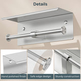 FORIOUS Double Toilet Paper Holder with Shelf, Wall Mount Tissue Roll Holder for Bathroom, 304 Stainless Steel Commercial Toilet Paper Dispenser with Phone Shelf, Brushed Nickel FORIOUS Double Toilet Paper Holder with Shelf, Wall Mount Tissue Roll Holder for Bathroom, 304 Stainless Steel Commercial Toilet Paper Dispenser with Phone Shelf, Brushed Nickel