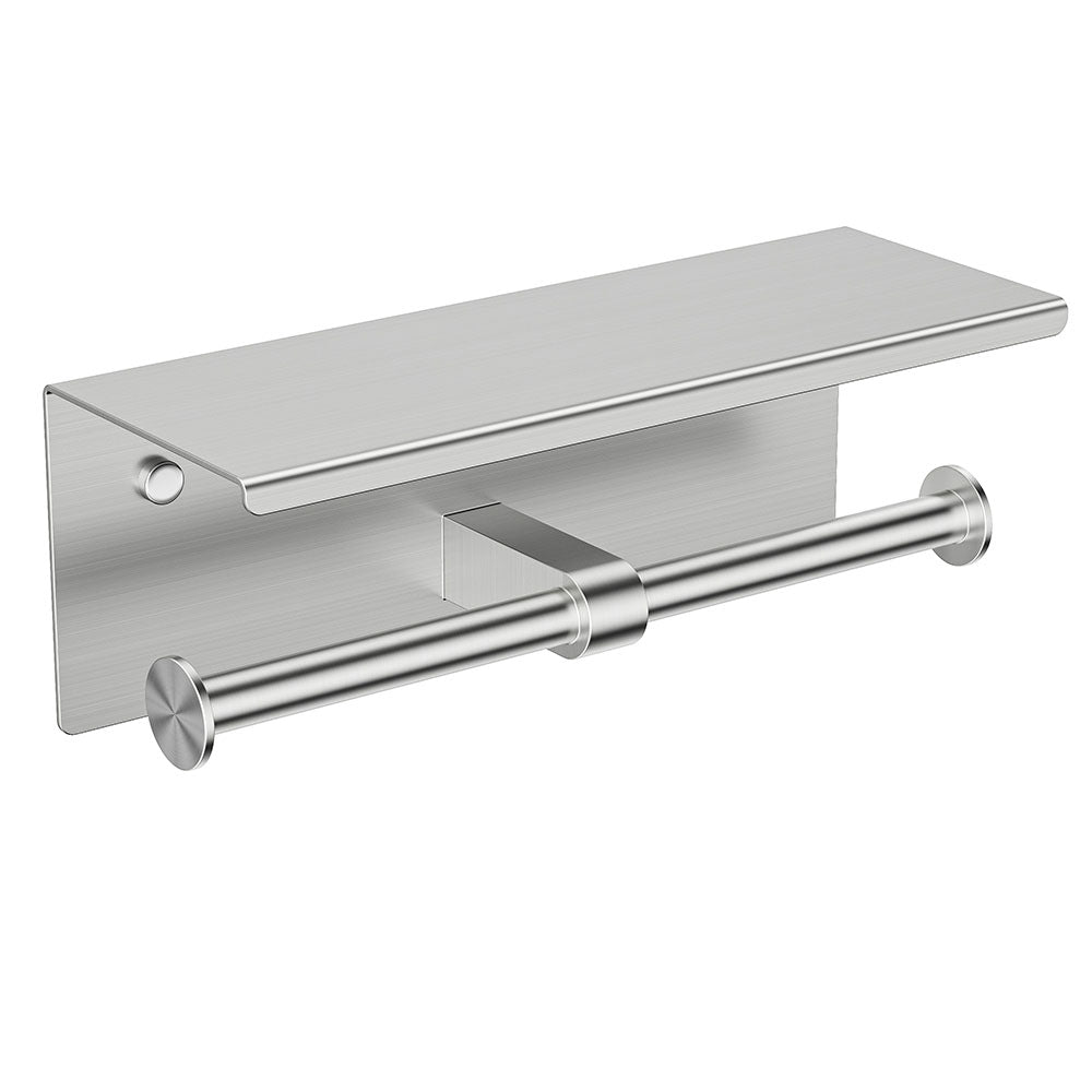 FORIOUS Double Toilet Paper Holder with Shelf, Wall Mount Tissue Roll Holder for Bathroom, 304 Stainless Steel Commercial Toilet Paper Dispenser with Phone Shelf, Brushed Nickel FORIOUS Double Toilet Paper Holder with Shelf, Wall Mount Tissue Roll Holder for Bathroom, 304 Stainless Steel Commercial Toilet Paper Dispenser with Phone Shelf, Brushed Nickel