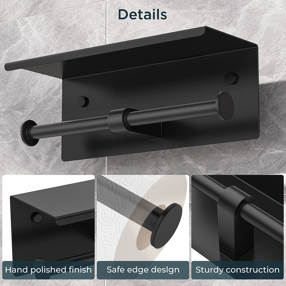 FORIOUS Double Toilet Paper Holder with Shelf, Wall Mount Tissue Roll Holder for Bathroom, 304 Stainless Steel Commercial Toilet Paper Dispenser with Phone Shelf, Brushed Nickel FORIOUS Double Toilet Paper Holder with Shelf, Wall Mount Tissue Roll Holder for Bathroom, 304 Stainless Steel Commercial Toilet Paper Dispenser with Phone Shelf, Brushed Nickel