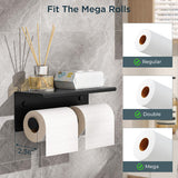 FORIOUS Double Toilet Paper Holder with Shelf, Wall Mount Tissue Roll Holder for Bathroom, 304 Stainless Steel Commercial Toilet Paper Dispenser with Phone Shelf, Brushed Nickel FORIOUS Double Toilet Paper Holder with Shelf, Wall Mount Tissue Roll Holder for Bathroom, 304 Stainless Steel Commercial Toilet Paper Dispenser with Phone Shelf, Brushed Nickel