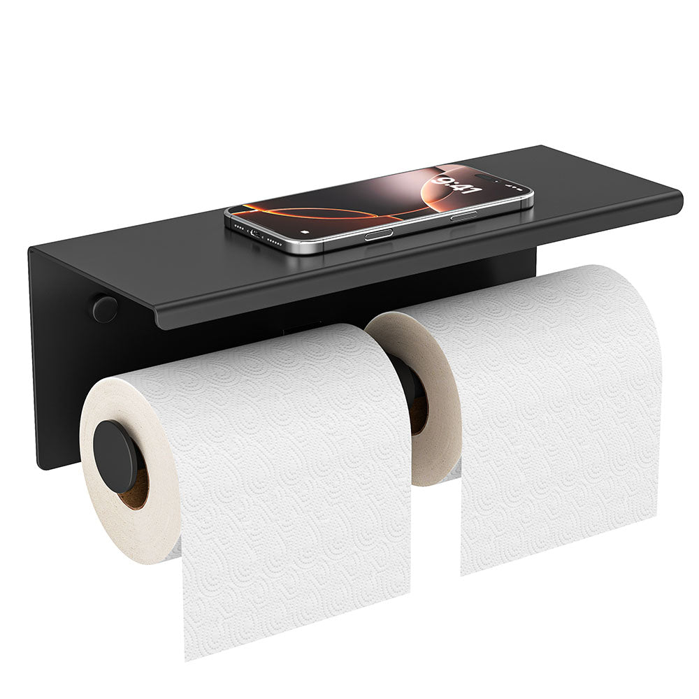 FORIOUS Double Toilet Paper Holder with Shelf, Wall Mount Tissue Roll Holder for Bathroom, 304 Stainless Steel Commercial Toilet Paper Dispenser with Phone Shelf, Brushed Nickel FORIOUS Double Toilet Paper Holder with Shelf, Wall Mount Tissue Roll Holder for Bathroom, 304 Stainless Steel Commercial Toilet Paper Dispenser with Phone Shelf, Brushed Nickel