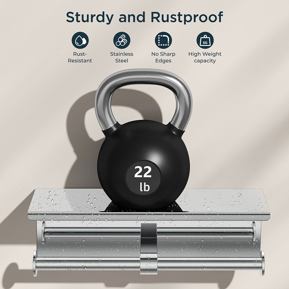 FORIOUS Double Toilet Paper Holder with Shelf, Wall Mount Tissue Roll Holder for Bathroom, 304 Stainless Steel Commercial Toilet Paper Dispenser with Phone Shelf, Brushed Nickel FORIOUS Double Toilet Paper Holder with Shelf, Wall Mount Tissue Roll Holder for Bathroom, 304 Stainless Steel Commercial Toilet Paper Dispenser with Phone Shelf, Brushed Nickel